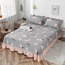 100% Cotton Orinted Sheet, Suitable For Double Bed, Single Side Sheet, Large Size Sheet Pure Cotton Floret Gray Sheet