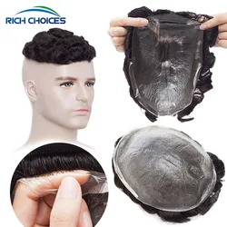 Rich Choices 0.02-0.03mm Men Toupee Full Skin Hair System 6