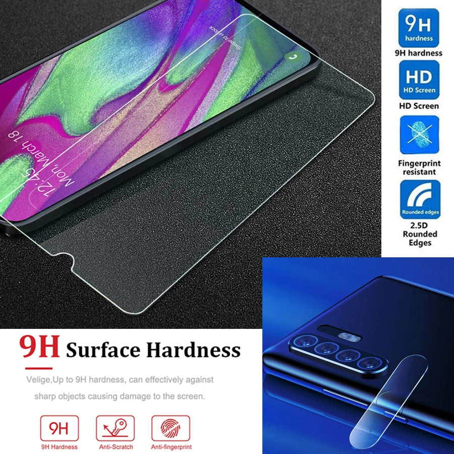 2 в 1 стекло для Samsung galaxy a10 a20 a30 a40 a50 с камерой стеклянный Защитный Объектив a 10 20 30 40