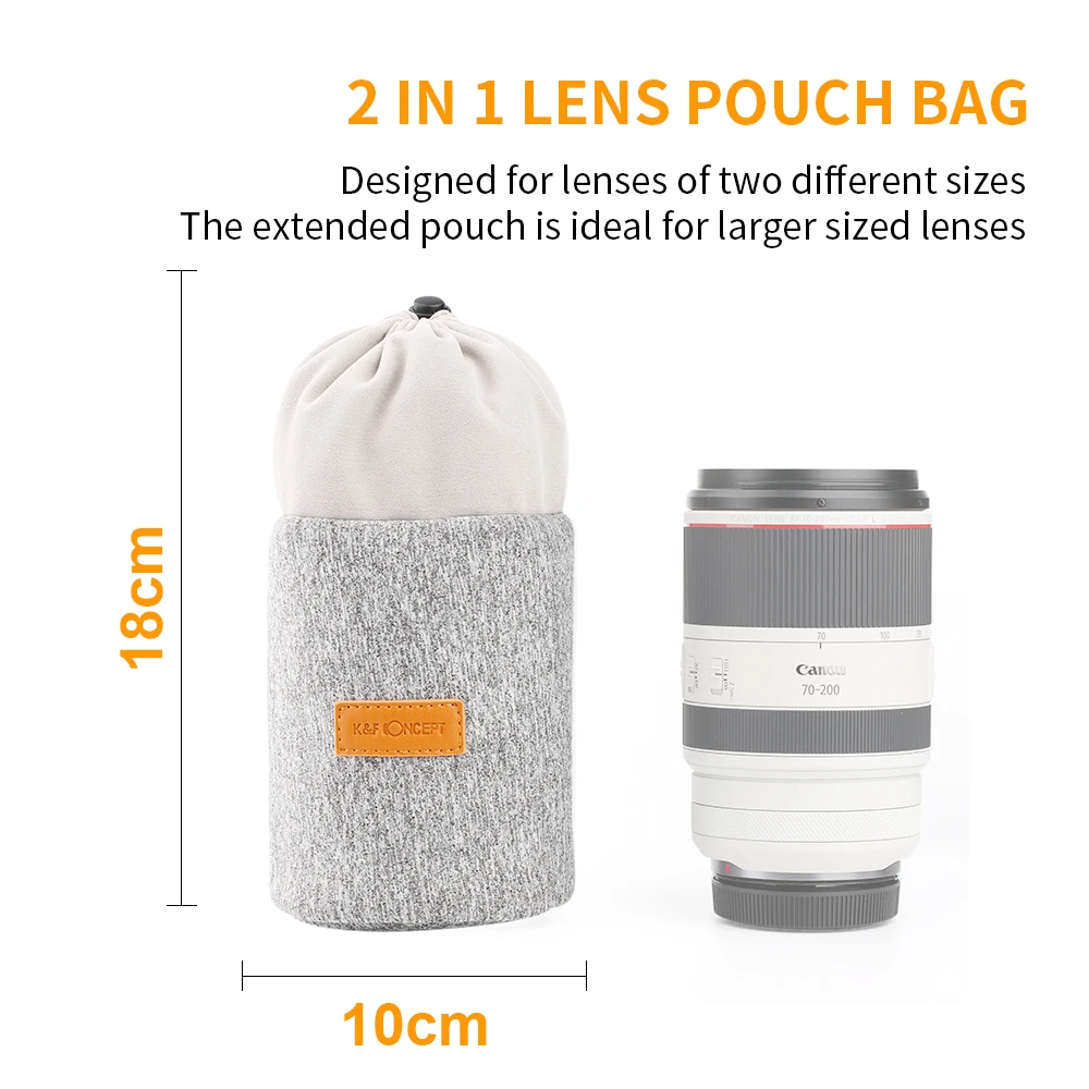 hiking camera backpack K&F CONCEPT 2 in 1 Camera Lens Bag Pouch Case Protector Functional Waterproof Neoprene Variable Bag for Camera Lens camera backpack for women