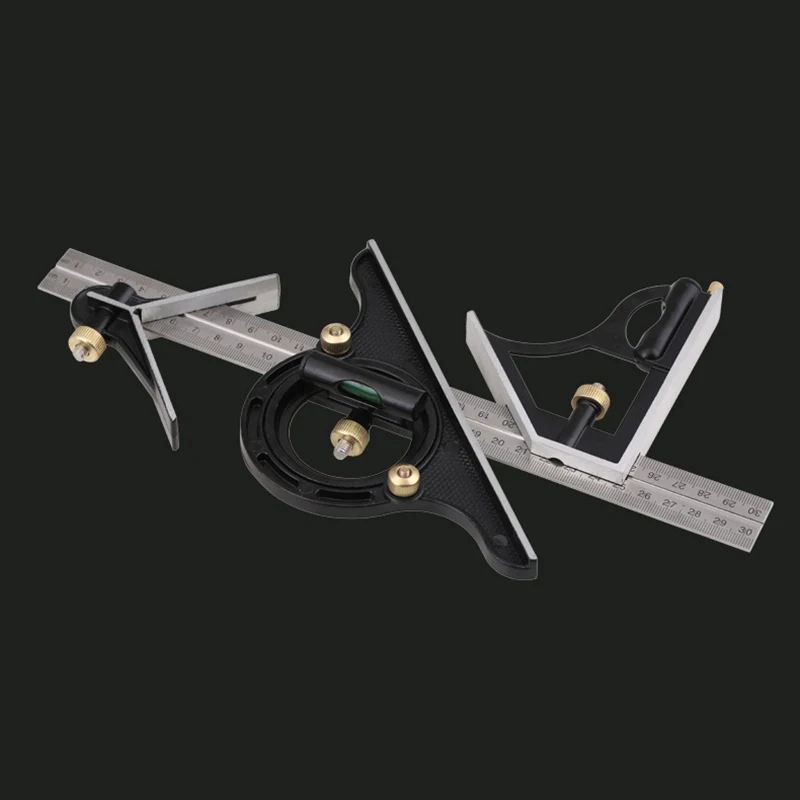 Высоко-Класс 3 шт./компл. квадратный измерительный инструмент линейка Многофункциональный Комбинации Нержавеющая сталь точность