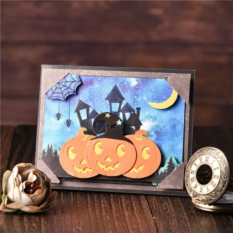 

DiyArts Halloween Dies Pumpkin Cat Metal Cutting Dies for DIY Scrapbooking Decorative Embossing Handcraft Die Cutting Template