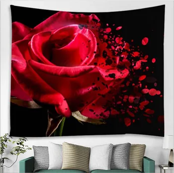 

WOSTAR 200X180CM red rose Tapestry 3d printed fashion Background wall art decor large tapestry