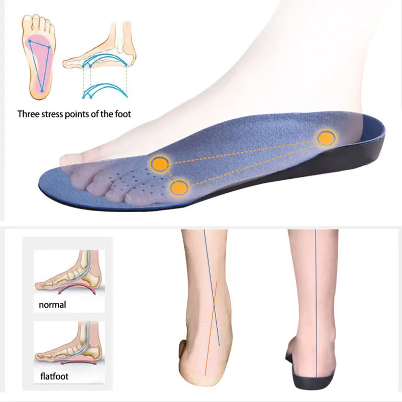 Flat Feet Arch Support Orthotic Height 3cm High Quality 3D Premium Comfortable Plush Cloth Orthopedic Insoles Foot Pad_voghion.com