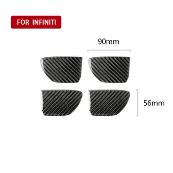

4pcs Carbon Fiber Inner Door Handle Bowl Cover Trim For Infiniti Q50 Q60 2014-19
