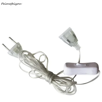 

3 / 5m plug extender wire EU / US plug for LED holiday light string extension cord curtain light wedding party