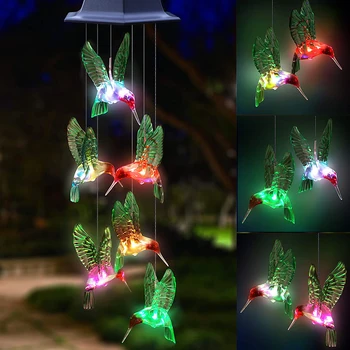 

Solar Powered LED Spiral Wind Chime Light IP65 Waterproof Star Moon Butterfly Outdoor Windbell Light Holiday Garden Decoration