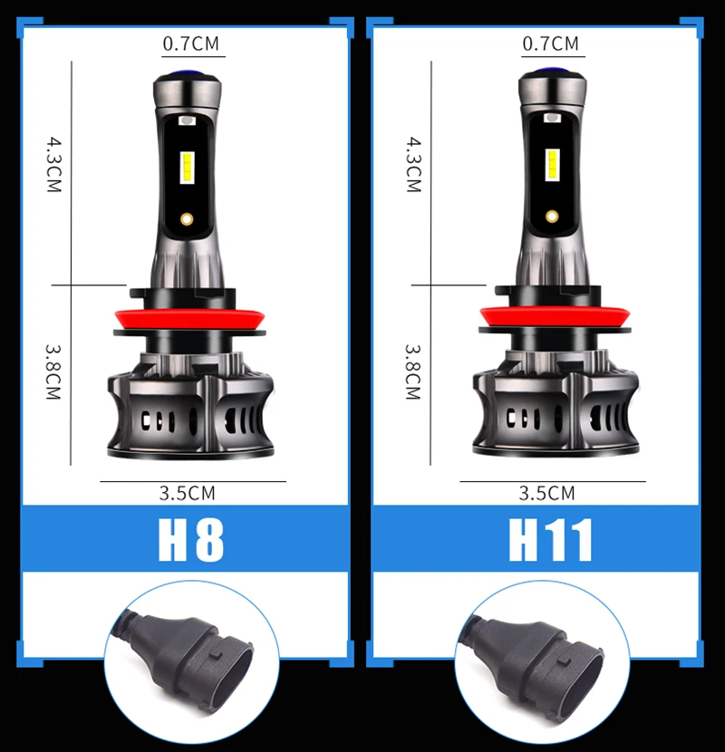 2 шт. Devil Eyes H7 Led Canbus Внешний привод H7 9005 9006 H11 турбо светодиодные фары 72 Вт 12000LM H7 автомобильная светодиодная лампа