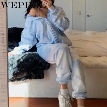 

WEPBEL Women 2pcs Clothes Set Long Trousers Fashion Casual New Hooded Top + Full Length Pants