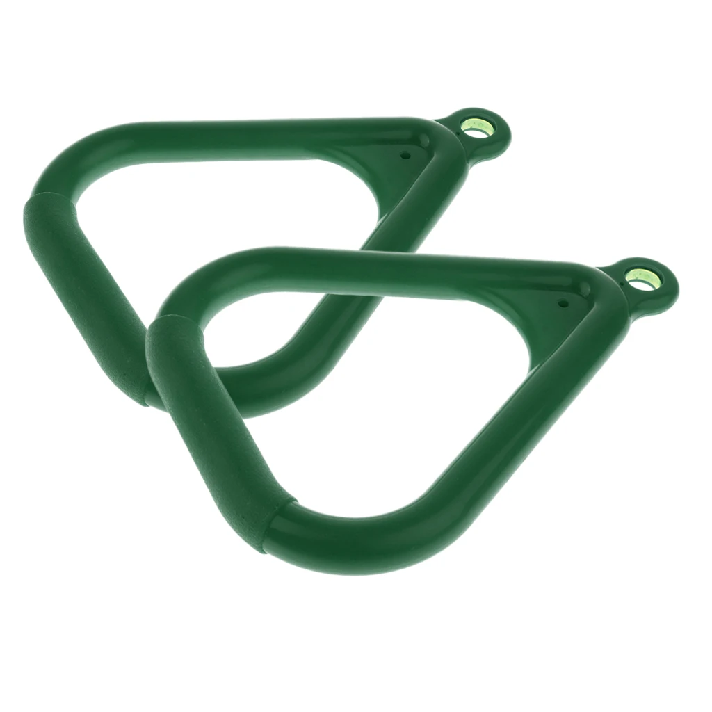 2pcs Swing Set Replacement Rings Trapeze Handles Parts, Kids Swingset Hanging Ring Jungle Gym Accessories - Dark Green