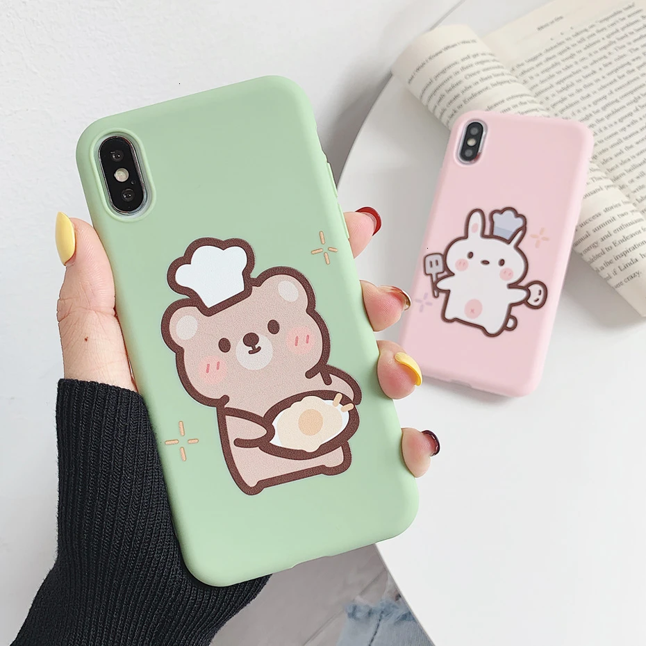 Милые пары чехол для телефона iPhone 11 Pro Max XR XS X Симпатичные из мягкого ТПУ 8 7 6S 6 Plus 5 5S