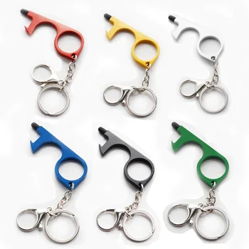 

10pcs Hygiene Hand Stylus Key No-Contact EDC Door Opener Contactless Safety Tool Door Handle Hook Key Chain 3 in 1 Multi Opener