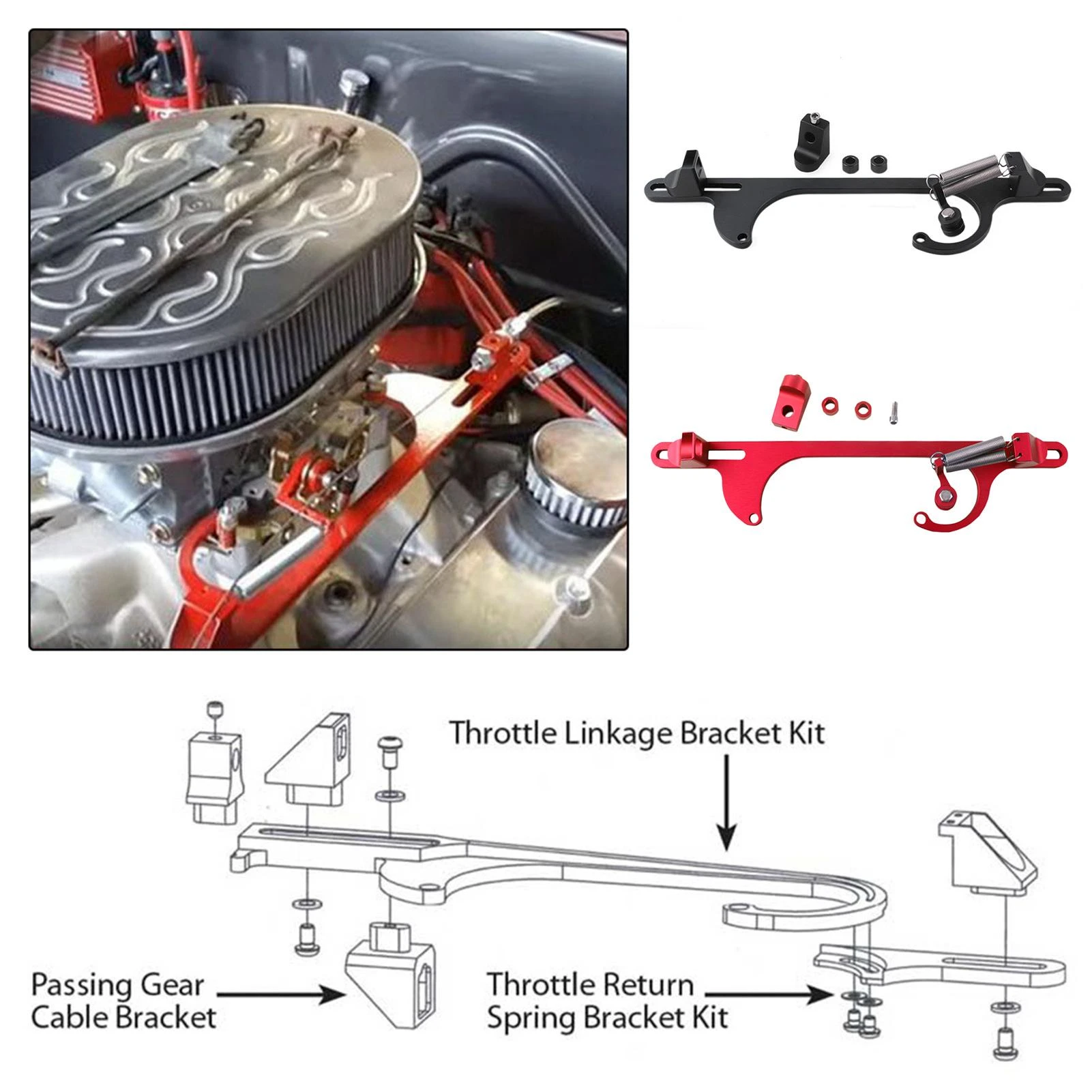Cables ホーリー用のカースロットルケーブルカーブブラケットキット4150 4160キャブレターアクセサリー Car Throttle