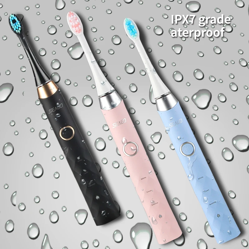 SEAGO Electric Toothbrush Rechargeable USB Sonic Tooth Brush 3 Modes Waterproof IPX 7 Clean Whiten Teeth with 3 Brush Head SG987 SEAGO Electric Toothbrush Rechargeable USB Sonic Tooth Brush 3 Modes Waterproof IPX 7 Clean Whiten Teeth with 3 Brush Head SG987