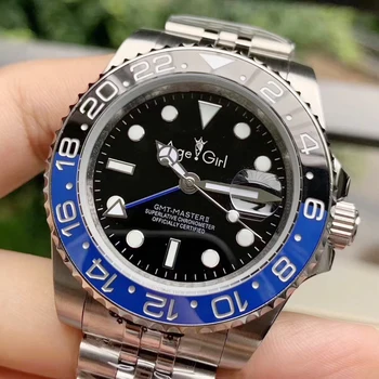 

Luxury GMT Black Blue Ceramic Bezel Men Mechanical Stainless Steel Automatic ETA2813 Jubilee Bracelet Master Batman Watch 40MM