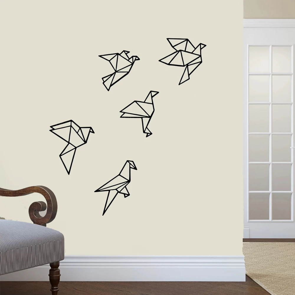 Flying Origami Birds Wall Sticker Vinyl Home Decor Interior Design ...