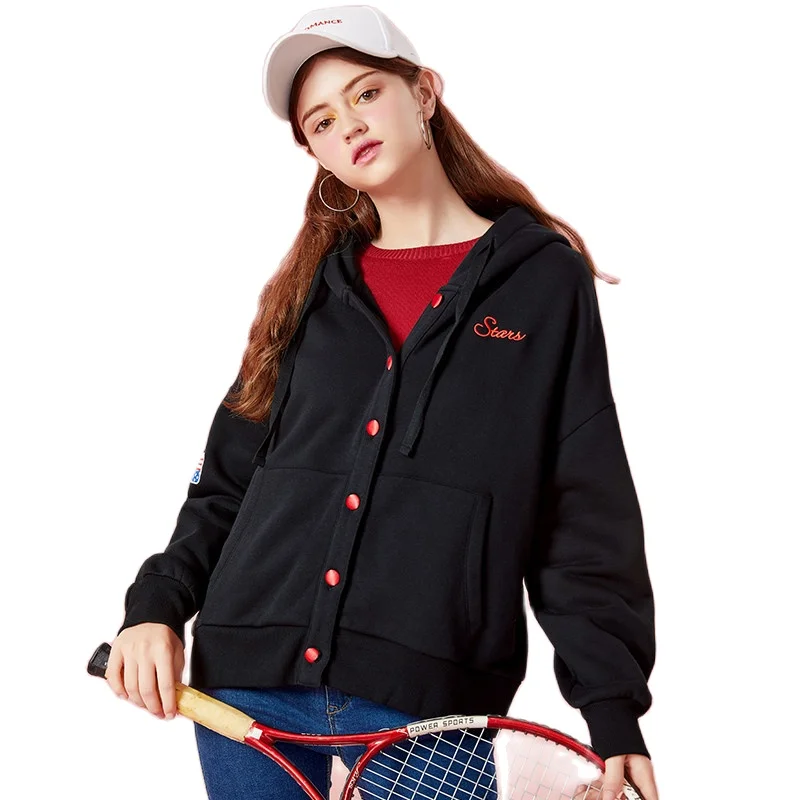 Куртка SEMIR женская с капюшоном и вышивкой спортивный пиджак карманами застежкой