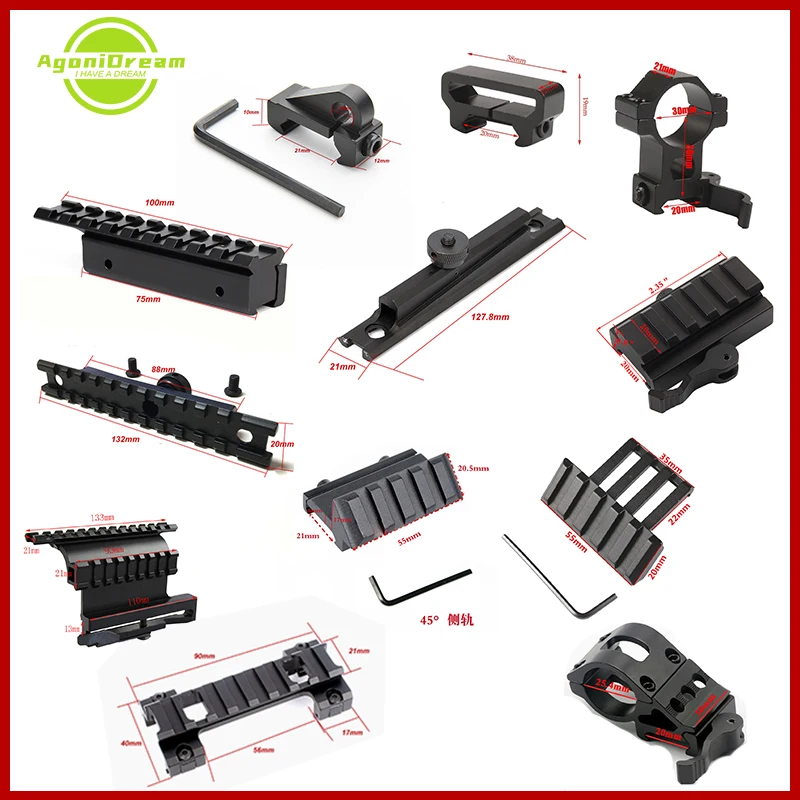 

Tactical Hunting 20mm/25mm/30mm/ Weaver Picatinny Rail Mount Adapter Sling Swivel Accessories Connector Accessories
