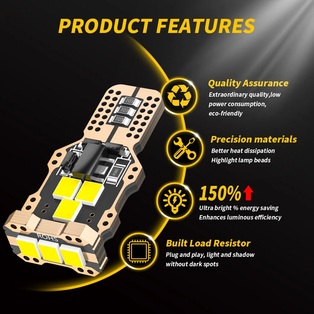 DXZ 2pcs T15 W16W LED  2835 9-SMD 6000K Canbus T16 921 912 ڵ  ,    ڵ ȣ  12V 24V