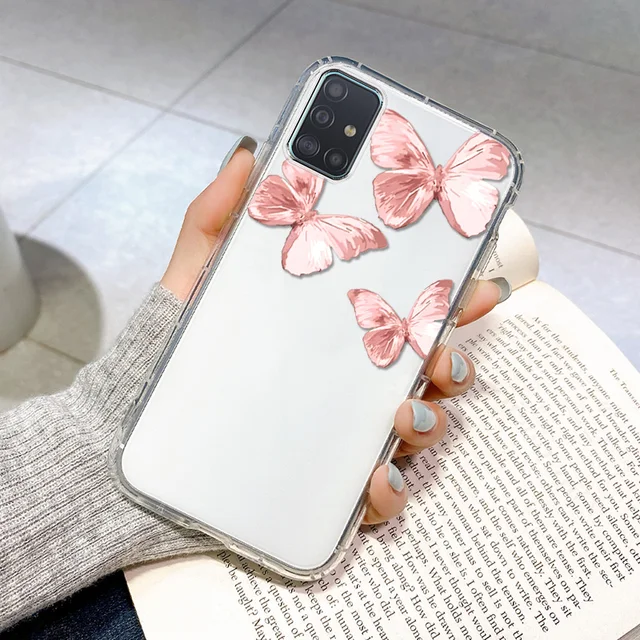 Butterfly Case for Samsung A51 Coque Samsung A32 A52 A72 A12 A31 A71 A50 A70 S20 FE S21 Ultra S30 Plus Silicone ShockProof Cover UA30