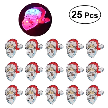 

25Pcs Christmas Santa Claus Badge Brooch With LED Light For Children Gift Merry Christmas Brooches Pins Cute Santa Claus Brooch