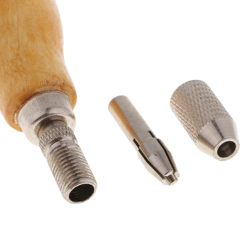 Wooden Gourd Head Pin Vice Mini Hand Drill Hole Drill fit for 1.0-2.4mm Drill Bits for Hobbies DIY Woodworking Handicraft Tools