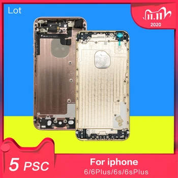 

5psc lote For iphone 6 6s 6PLUS 6SPLUS housing back glass replacement epoxy mobile phone spare parts With LOGO