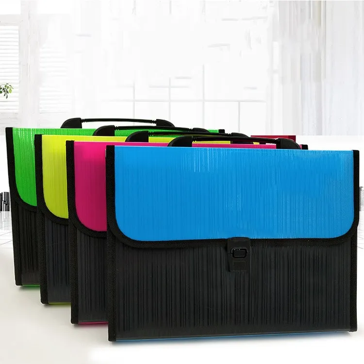 

SOURCE Factory 13 Lattice Plastic Handle File Holder A4 Multilayer Folder Multi-functional Students Test Paper Clip Wholesale