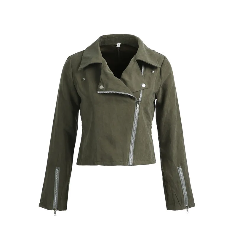 astounding  New Women Jacket Coat PU Leather Zipper Long Sleeve Solid Slim Fashion Jacket Outwear Autumn Coat 3