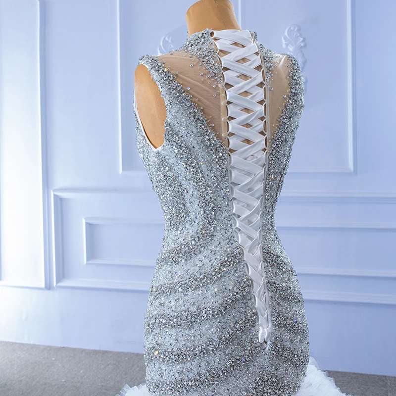 RSM67295D Wedding Dresses Mermaid Bridal Dress With Beading Sleeveless Shiny Plus Size Wedding Dresses свадебные платья 2021 год 6