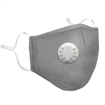 

Reusable Face Mask with Breathing Valve with 2 Filters - Gray