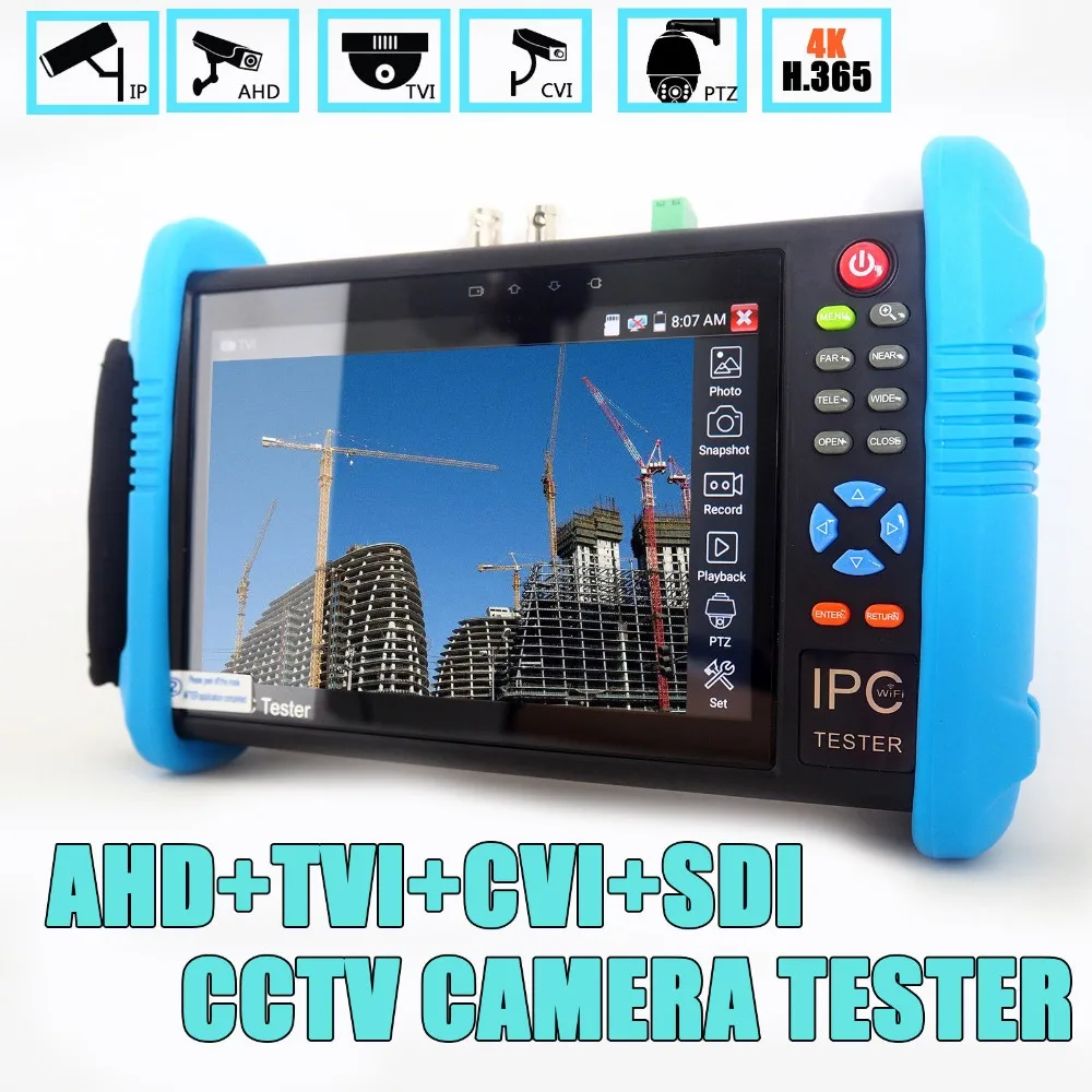 7 inch IPS Touch Screen H.265 4K IPC-9800 Plus IP Camera Tester CCTV CVBS Analog Tester Built in Wifi Dual Window Tester