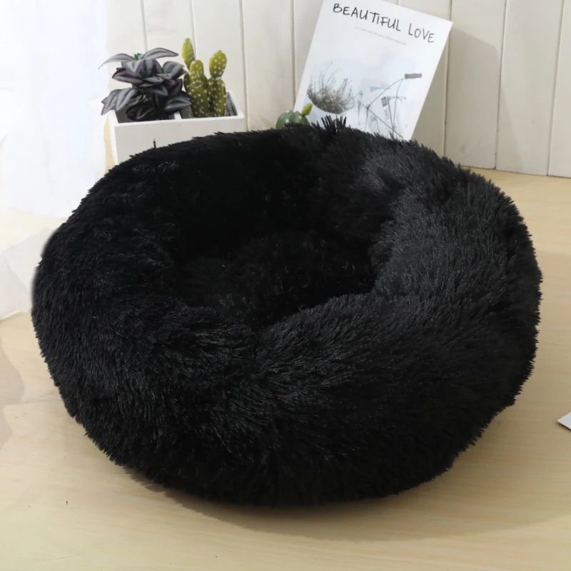 

Long Plush Dog Kennel Super Soft Dog Bed Round Washable Cat House Velvet Mats Sofa For Dog Chihuahua Dog Basket Pet Bed