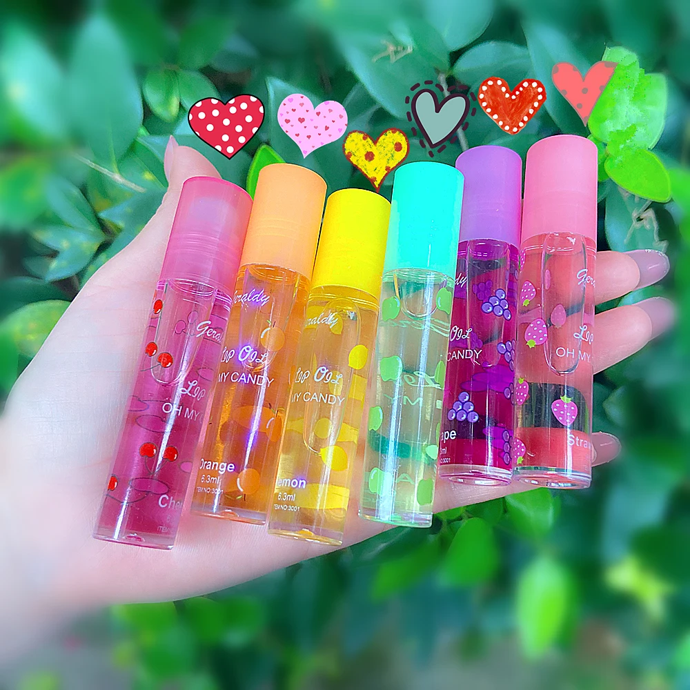 Fresh Fruit Roll-on Oil Lip Balm Lip Oil Moisturizing Clear Mirror Transparent Lip Oil Long Lasting Hydrating Lip Gloss Cosmetic