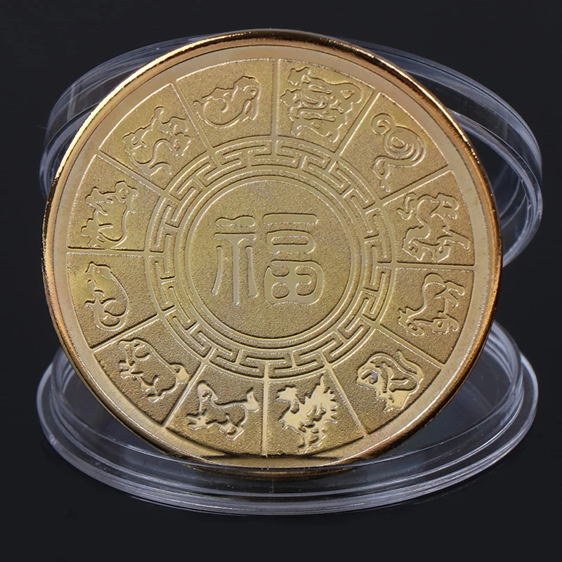 Год крысы памятная монета Китайский Зодиак сувенир вызов монета золото/серебро