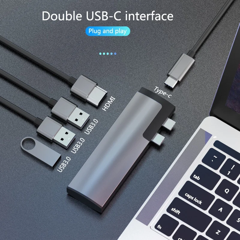 5 в 1 Usb C адаптер концентратор Тип C адаптер с 3 Usb 3,0 порт 4K Hdmi для Macbook Pro //
