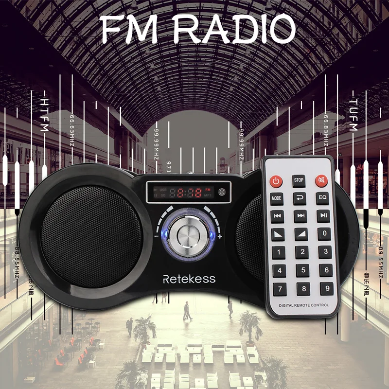 2 шт. Retekess V113 FM стерео радио приемник Цифровой MP3 музыкальный плеер Поддержка Micro SD