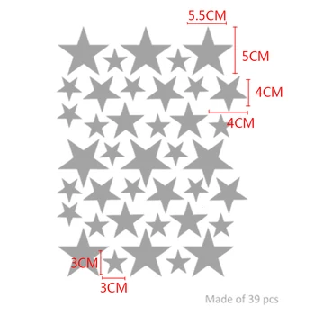 

39pcs Kid Room Baby Nursery Removeable Accessory Star Sky Pasting Decorative Easy Apply DIY Wall Sticker