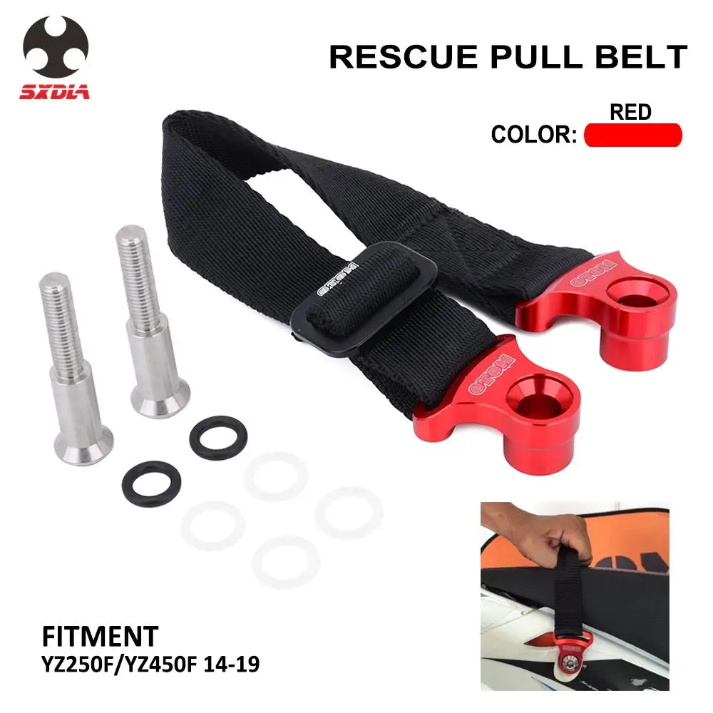 Motorcycle Red 325MM Rear Rescue Strap Pull Belt For YAMAHA YZ250F YZ450F YZF 250 YZF 450 15 16 17 18 19 Dirt Bike