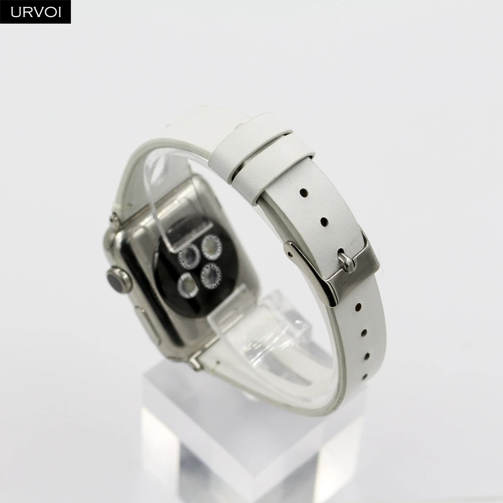 Кожаный ремешок URVOI для apple watch серии 4 3 2 1 ремешок для iwatch 40 мм 44 мм модель дизайн т отверстие кожа девушки запястье