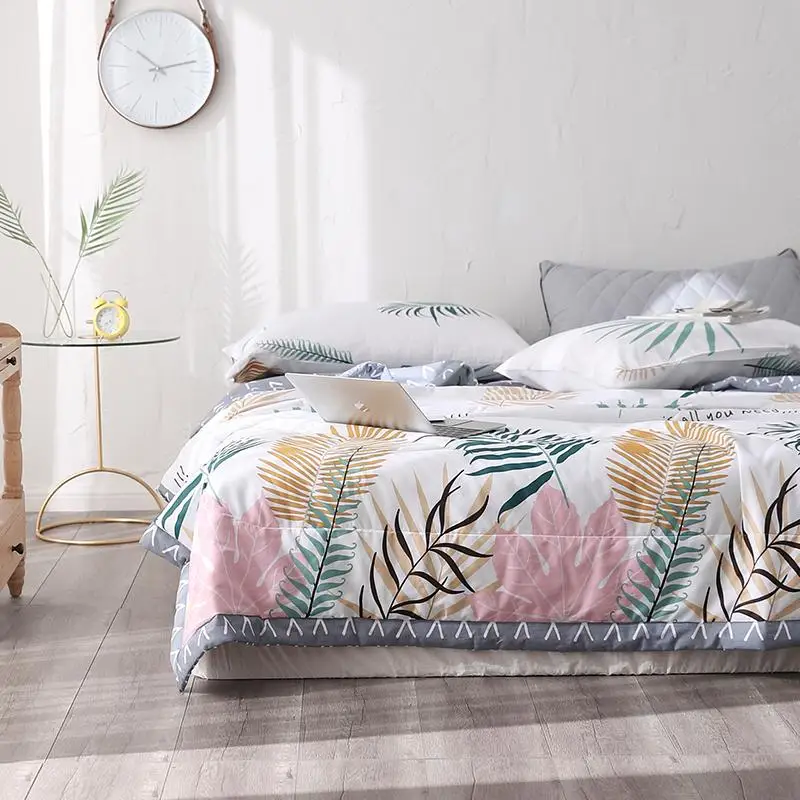 51 цветной принт с листьями 1 шт хлопковое покрывало/покрывало для кровати также