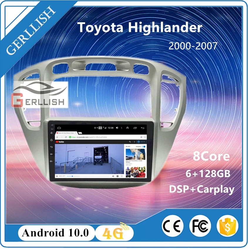 Android 128G IPS экран автомобильный GPS авто радио навигатор для автомобиля 2000 2007 Toyota