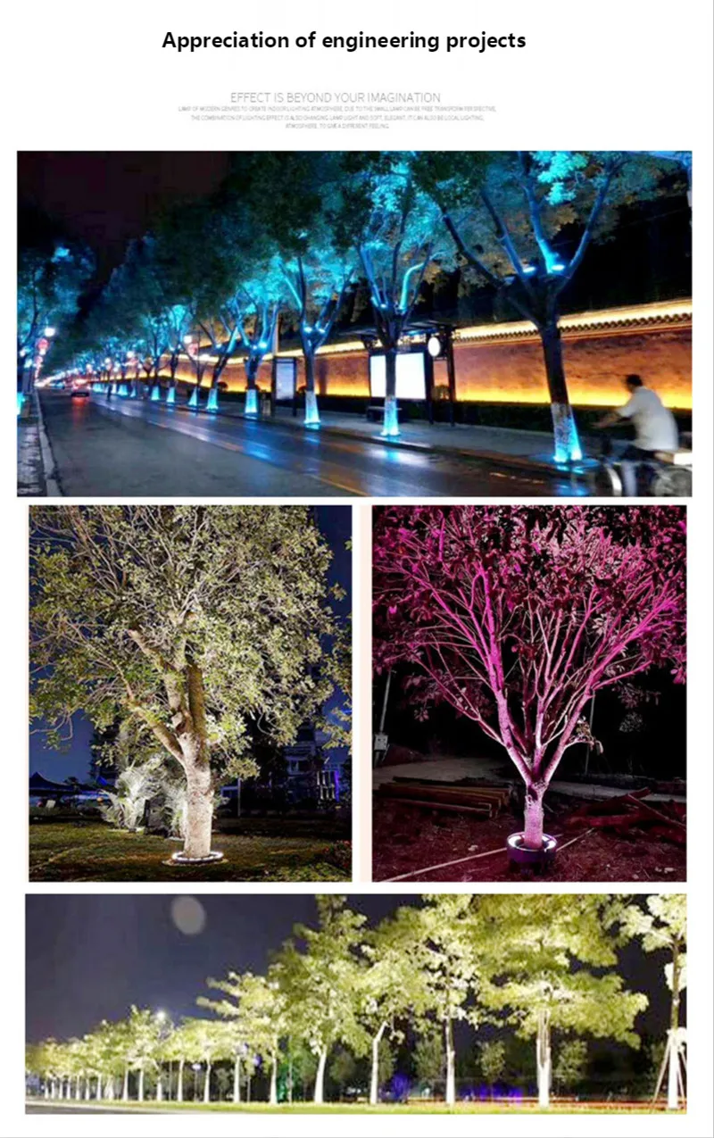 LED Landscape Lights Tree Holding Lamp Outdoor Waterproof Hoop Light Circular Landscape Lighting Project Colorful RGB