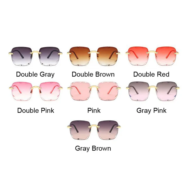Retro Négyzet Alakú Napszemüveg Nő Márkatervező Rimless Gradiens Tükör Női Divat Nagy Keret Oculos De Sol - Image 6