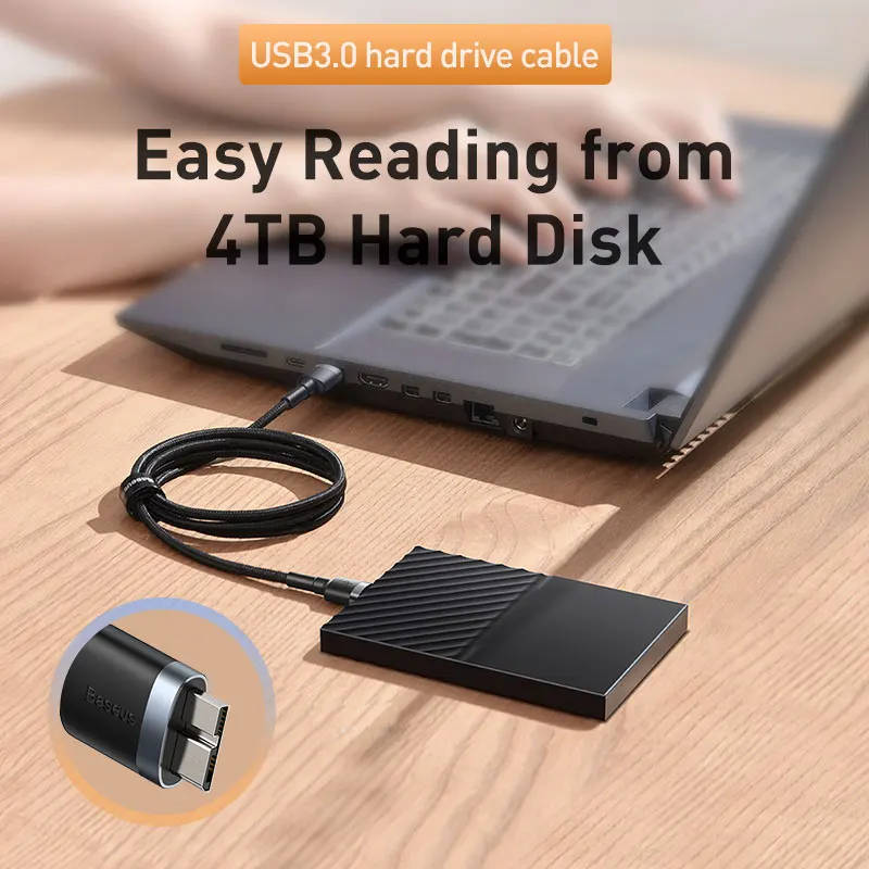 Baseus USB 3,0 к Micro B кабель 5 Гб быстрый usb тип A Micro-B кабель для передачи данных для samsung S5 Note 3 HDD внешний жесткий диск шнур