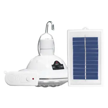

22 LED Solar Powered Yard Hiking Tent Light E27 Outdoor Camping Hanging Lamp With Remote Control Pure White Solar panel New