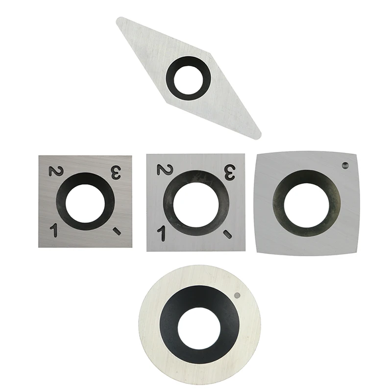  5pcs Solid Tungsten Carbide Cutter Inserts Set for Wood Lathe Turning Tools Replacement Accessories