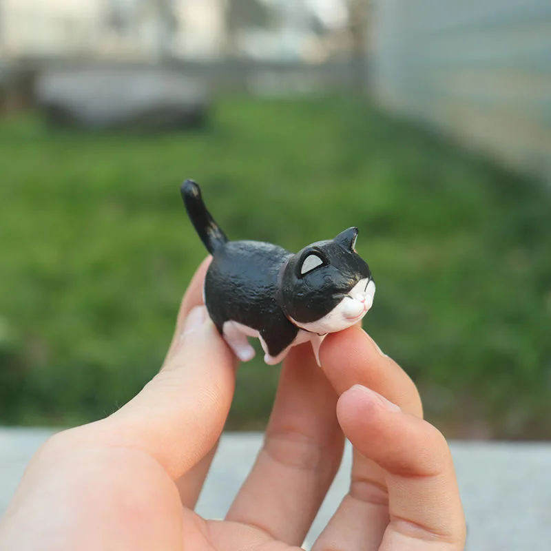 Ornament Crafts Miniature Figurines Miniature Ornament Cat Toy Ornaments Cat Figurine Decoration Cat Figurines 1pcs Mini Cute Cat Ornaments PVC Animal Miniatures Figures Toy Home Decorations Desktop Car Decor New Year Gift
