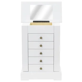 

Jewellry Case with Mirror Dressers for Bedroom Makeup Vanity with 1 Mirror 5 Drawers Stool Bedroom Sets Dressing Makeup Table