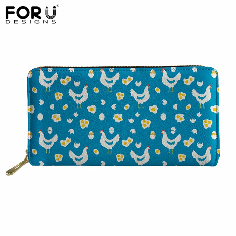 L4641Z21 FORUDESIGNS/женские новые кошельки, кошелек с принтом курицы, винтажный женский кошелек с карманом для монет, женские сумки для денег, органайзер для путешествий - Цвет: L4641Z21